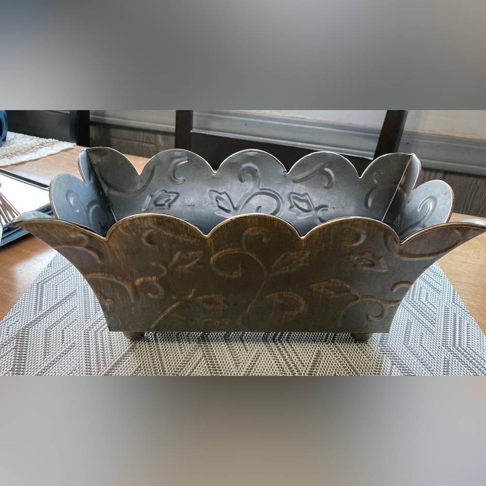 Elegant Gray and Brown Decorative Planter